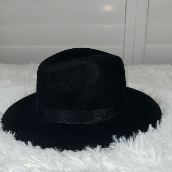 Lauren Ralph Lauren- Wool Floppy Fedora (Black) - Picture 3 of 3